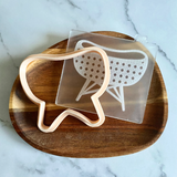 Rattan Baby Crib Cookie Outbosser Stamp with Cutter. Wicker Baby Cot- Cookie Debosser Stamp with optional matching cutter