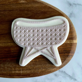 Rattan Baby Crib Cookie Outbosser Stamp with Cutter. Wicker Baby Cot- Cookie Debosser Stamp with optional matching cutter