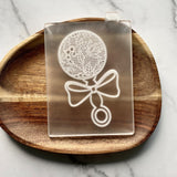 Baby Rattle Lace Texture Cookie Embosser Stamp and Cutter