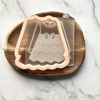 Baby Girl Dress Crochet Lace Cookie Embosser Stamp and Cutter