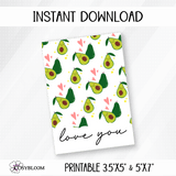 Printable Avocado Cards For Cookies Valentine's Day | Instant Download | Print from Home