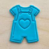 Baby Boy Romper fondant cookie cutter. Embosser stamp made for gender reveal and new shower party.