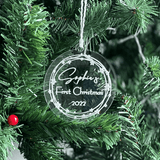 Baby first Christmas circle baubles