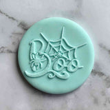 Boo Halloween spider fondant outbosser stamp.