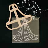 Bride Dress reverse embosser cookie stamp