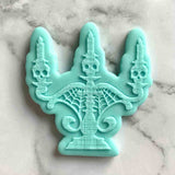 Skull Candelabra fondant outbosser stamp.
