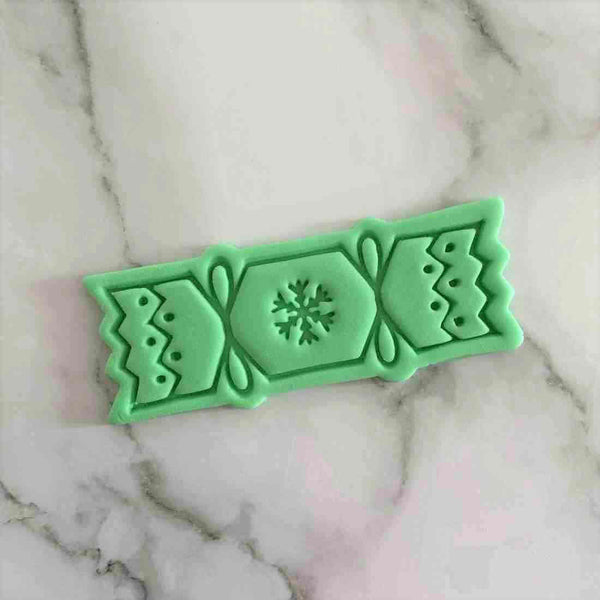 Christmas Cracker 3D fondant embosser cookie stamp