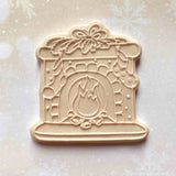 Christmas Fireplace fondant outbosser stamp