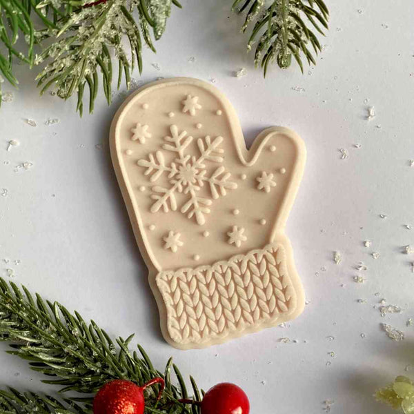 Christmas Mitten fondant outbosser stamp