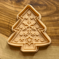 Christmas Tree 3D cookie cutter and stamp. The embosser stamp is made from food safe PLA.