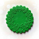Christmas Wreath fondant outbosser stamp