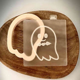 Cute Ghost Boy with bat bow reverse embosser cutter