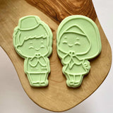 Cute muslim girl and boy popup cookie cutter and stamp