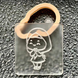 Cute muslim girl popup cookie cutter and stamp