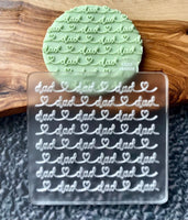 Dad with hearts repeated text cookie debosser stamp