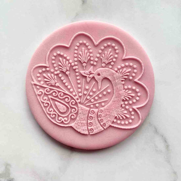 Diwali peacock fondant outbosser cookie stamp