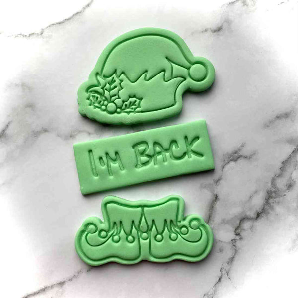 Elf on the shelf fondant embosser cookie stamp. Perfect 3D cutter for cookies, biscuits and cupcakes.