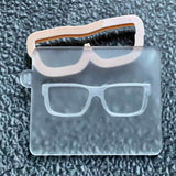 Glasses popup cookie cutter and stamp. Perfect reverse embosser for weddings, birthdays, retirement, father's day.
