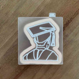 Graduation Boy impression outbosser cookie cutter