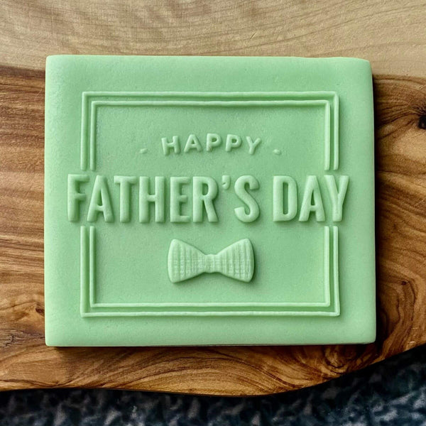 Happy Father's Day with bow fondant debosser stamp