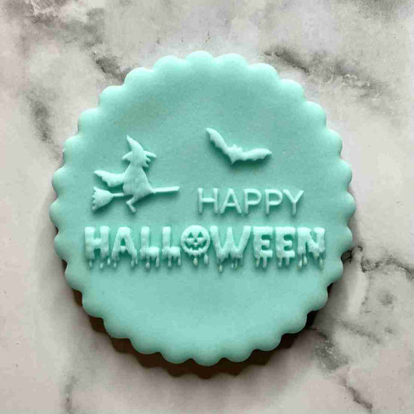 Happy Halloween witch outbosser cookie stamp