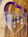 Heart cookie cutter outbosser stamp for cookies, biscuits, cupcakes and cakes.
