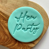 Hen Party fondant embosser stamp. Bachelorette cookie cutter
