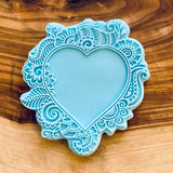 Henna Heart fondant debosser cookie stamp.