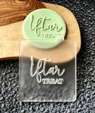 Iftar treat cookie popup stamp made from food safe frosted acrylic.