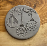 Christmas Baubles POPup Debosser Stamp. Icing Fondant Decoration