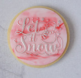 Let It Snow Debosser Stamp. Christmas POPup Embosser Stamp. Fondant Outbosser. Cupcake Topper
