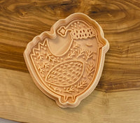 Christmas Cookie Stamp +Cutter. Nordic Bird Embosser Stamp. Fondant/Icing Stamp
