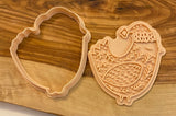 Christmas Cookie Stamp +Cutter. Nordic Bird Embosser Stamp. Fondant/Icing Stamp
