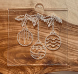 Christmas Baubles POPup Debosser Stamp. Icing Fondant Decoration