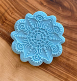 Henna Flower Fondant Embosser Stamp and Cutter. POPup Debosser Stamp