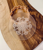 Henna Flower Fondant Embosser Stamp and Cutter. POPup Debosser Stamp