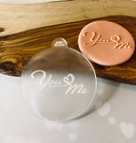 Valentine’s Day Outbosser Stamp. You and Me Fondant Icing Cupcake Decorating