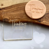 Thinking of You Outbosser Stamp. Fondant Icing Cupcake Decorating
