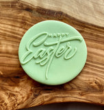 Happy Easter Debosser Stamp. Easter Fondant Icing Cupcake Decorating