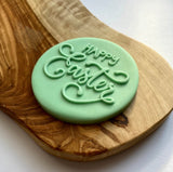 Happy Easter Debosser Stamp. Easter Cookie Stamp. Fondant Icing Cupcake Decorating