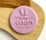 Some Bunny Loves You Fondant Debosser Stamp. Easter Embosser Stamp. Fondant Icing Cupcake Decorating