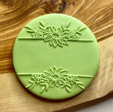 Split Floral Border POPup Debosser Stamp. Fondant Embosser Stamp for Cookies, Cupcakes and Cake Decorating. Wedding Fondant Decorating
