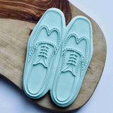 Men's shoes groom outfit fondant reverse embosser stamp for cakes, cupcake, biscuits. Perfect cookie cutter for special events.