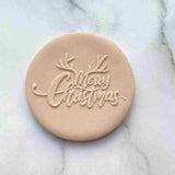 Merry Christmas icing outbosser stamp