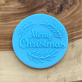 Merry Christmas fondant reverse embosser. Perfect cookie cutter. for cupcakes and biscuits.