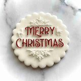 Merry Christmas with Reindeers fondant outbosser painted stamp