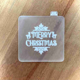 Merry Christmas with reindeers popup acrylic cookie cutter