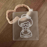 Mrs. Claus Christmas reverse embosser cookie cutter and stamp