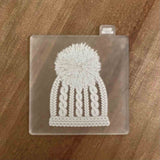 Pom Pom Woolly Hat reverse embosser cookie cutter