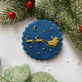 Santa Sleigh fondant outbosser stamp
